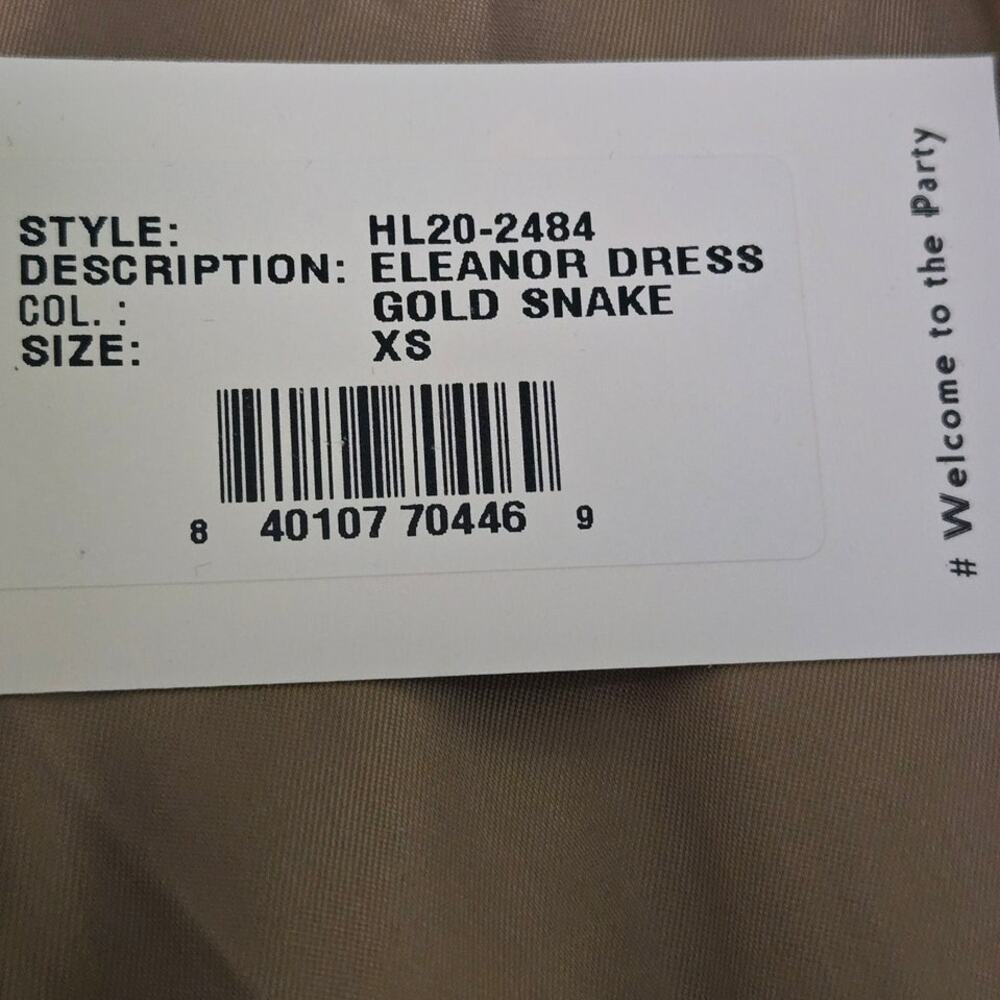 Retrofete Gold Snake Print Cocktail Mini Dress New With‎ Tags Size XS - Picture 7 of 9
